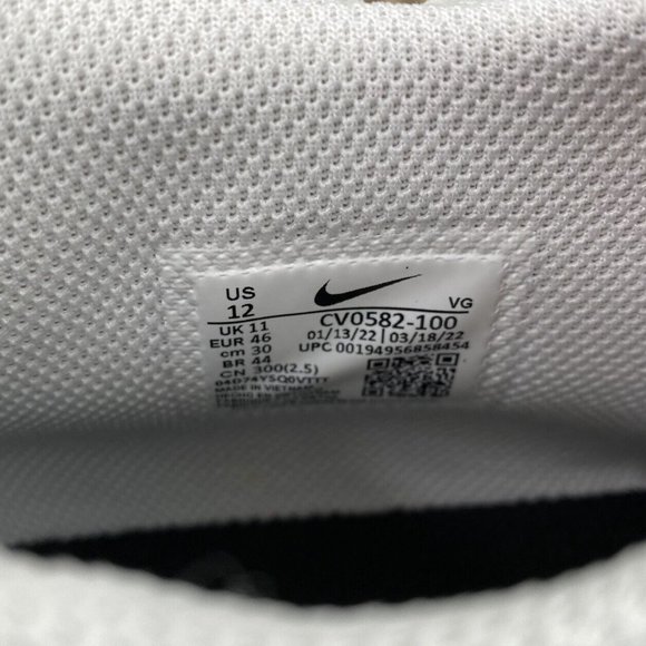 Nike Alpha Menace 3 Shark Mid Football Cleats Men's 12 White CV0582-100 - New - Picture 9 of 11